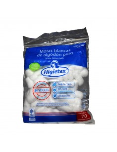 ALGODON HIGIETEX MOTAS BLANCAS BL35GR