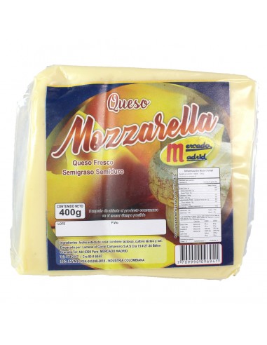 QUESO MOZARELLA MADRID TAJADO x 400gr