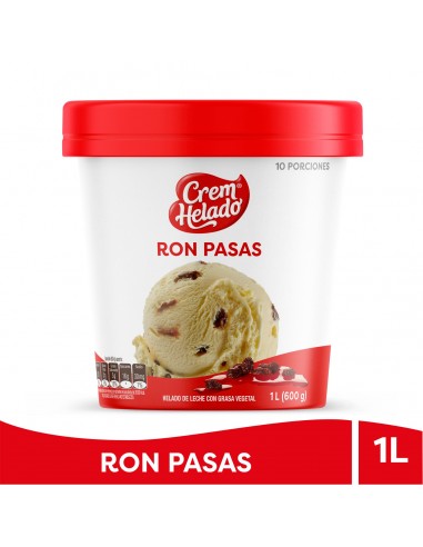 HELADO CREM HELADO RON PASAS VASO 1lt