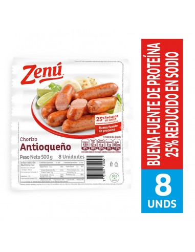 CHORIZO ZENU ANTIOQUENO PQ500GxUN