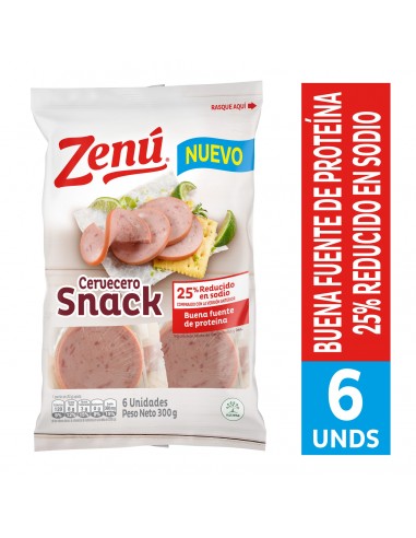 SALCHICHON CERVECERO SNACK ZENU PQx300GR