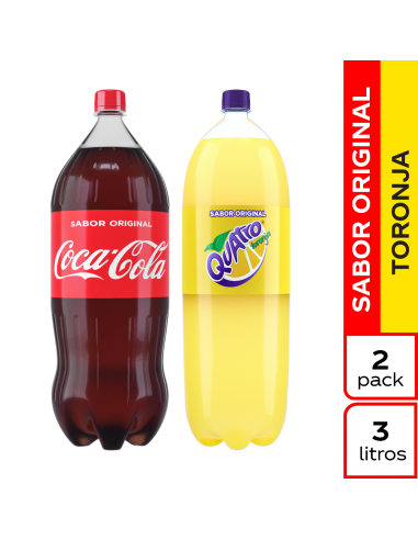 OF GASEOSA COCA-COLA 3LT+QUATRO 3LT...