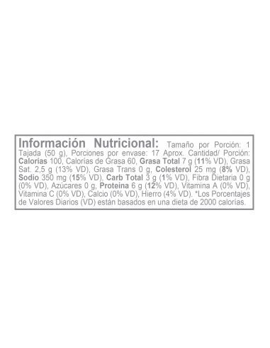 SALCHICHON TRADICIONAL ZENU BR850G x UND