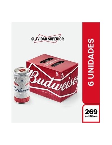 CERVEZA BUDWEISER LT269ML ESTUCHEx6UND