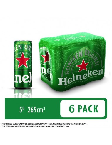 CERVEZA HEINEKEN SIXPACK LT269ML
