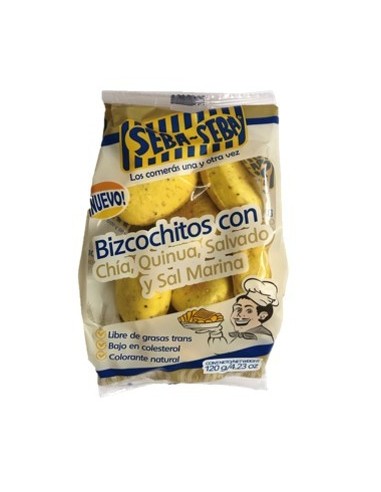 BIZCOCHITOS CHIA Y QUINUA SEBA SEBAx120G