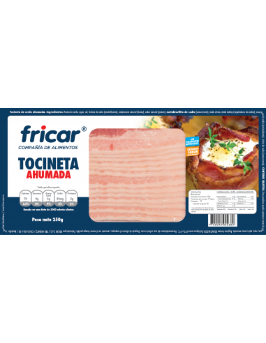 TOCINETA AHUMADA FRICAR PQ250GR x UND