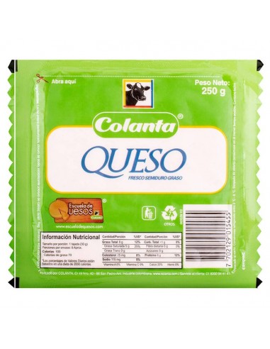 QUESO COLANTA BLANCO BL250G x UN