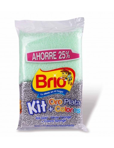 OF ESPONJA BRIO ORO PLATA+COLORES