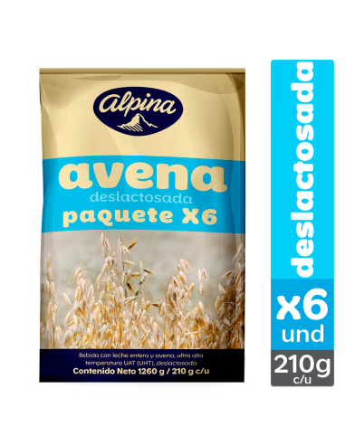 AVENA ALPINA DESLACTOSADA SIXPACK x...