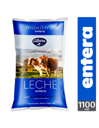 LECHE ALPINA ENTERA BL 1.100ML x UN