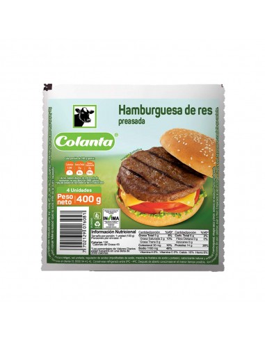 HAMBURGUESA COLANTA PREASADA x 400g