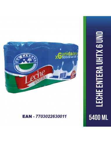 LECHE EL ZARZAL ENTERA SIXPACK x...