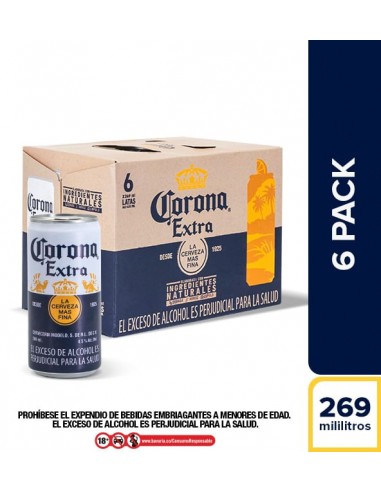 CERVEZA CORONA EXTRA SIXPACK LATA...
