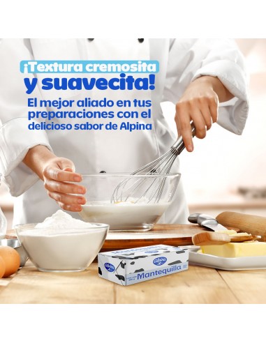 MANTEQUILLA ALPINA SIN SAL BARRA 125g