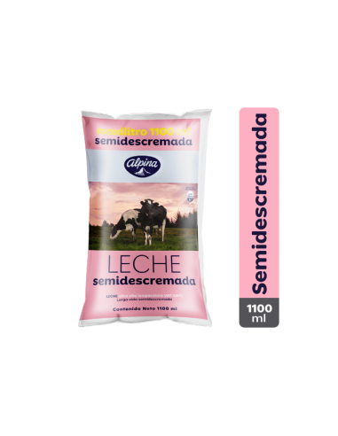 LECHE ALPINA SEMIDESCREMADA x 1.100ml